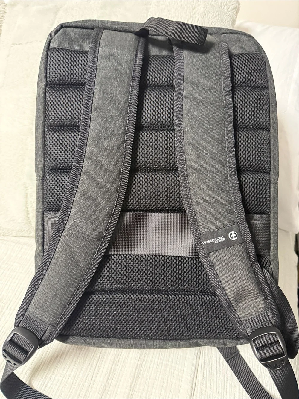 Used Black women Backpack with Rose Gold Accents